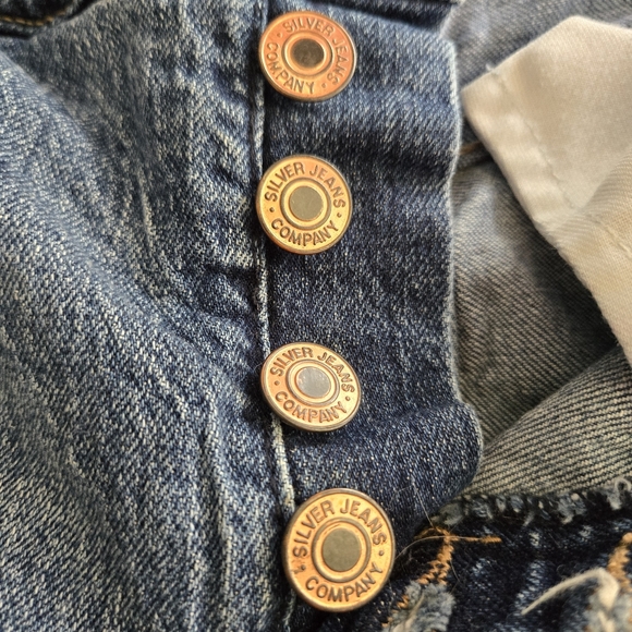 Silver Jeans Co Hello Shorty Shorts Denim Button Fly Boyfriend Distressed 28" - Picture 5 of 13